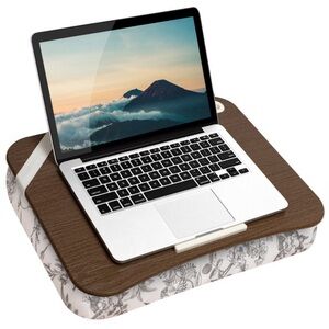 Brown Floral Hummingbird Pattern Lap Desk Tray